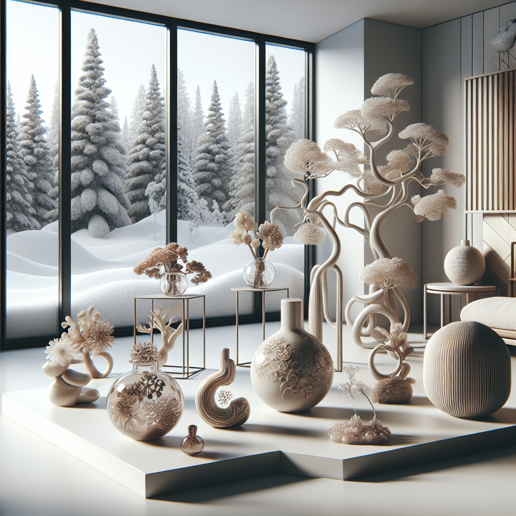 77. Scandinavian Winter Decor Using Resin Sculptures