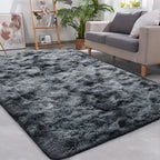 Gray Fluffy Rug – Soft Velvet Anti-Slip Carpet for Home