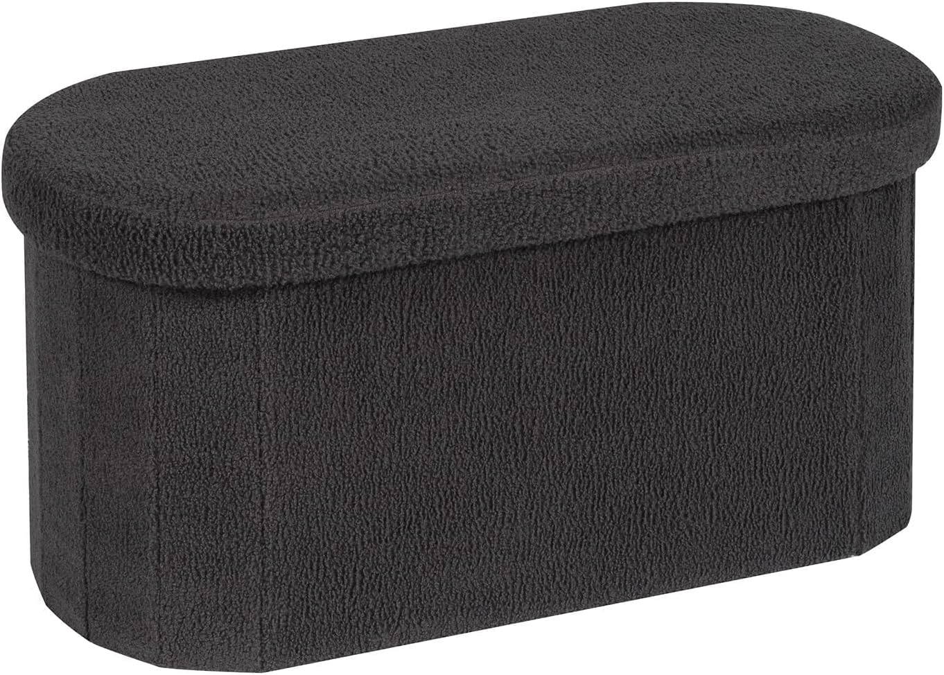 Boucle Ottoman Storage Bench – Folding End-of-Bed Stool, 100L Capacity