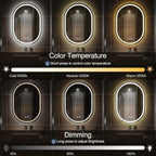 Oval LED Bathroom Mirror 500×700mm – Dimmable, Anti-Fog, Backlit, IP54 Waterproof