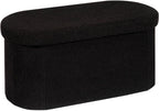 Boucle Ottoman Storage Bench – Folding End-of-Bed Stool, 100L Capacity