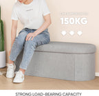 Boucle Ottoman Storage Bench – Folding End-of-Bed Stool, 100L Capacity